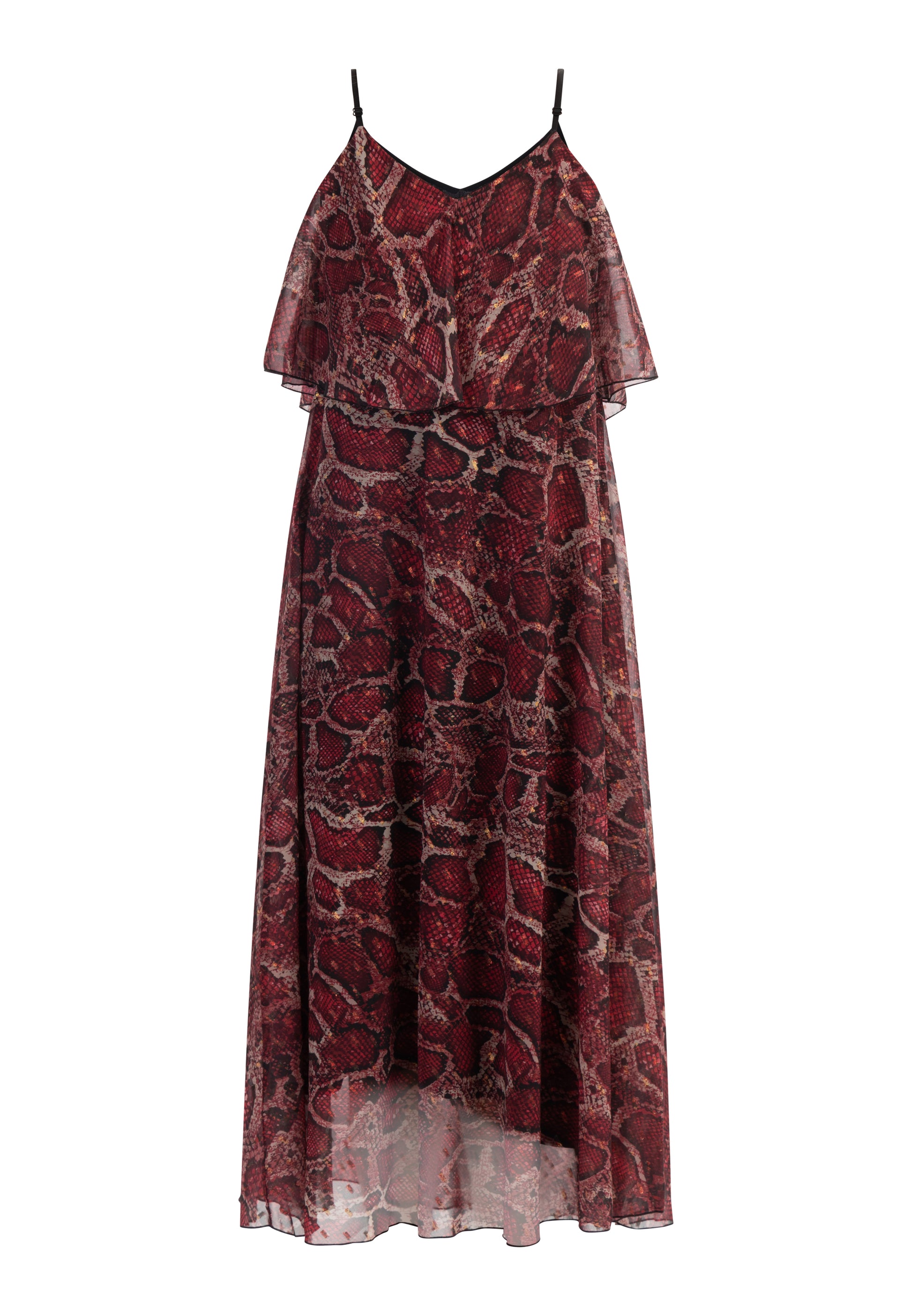 faina Damen Maxikleid mit Schlangenmuster