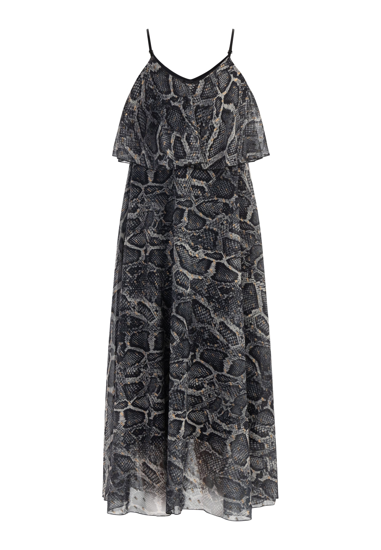faina Damen Maxikleid mit Schlangenmuster