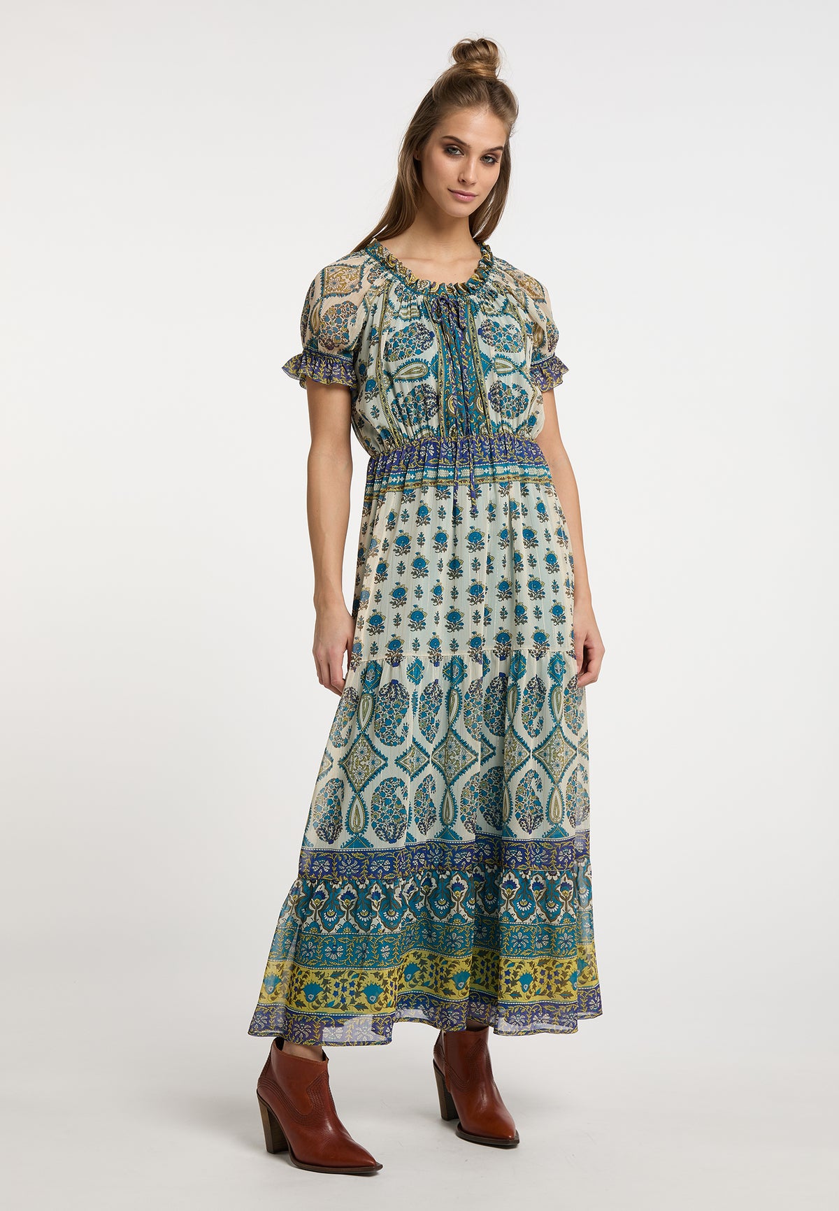 Merro Women's Maxi Dress With All Over Print