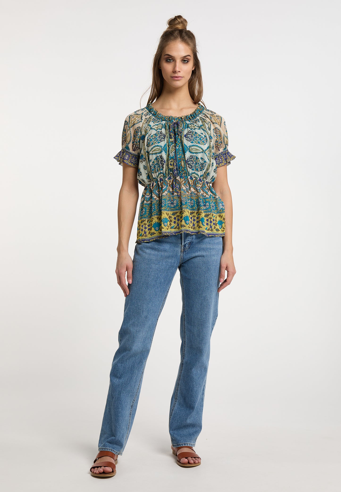 Gelya Women's Blouse with Ruffled Sleeves