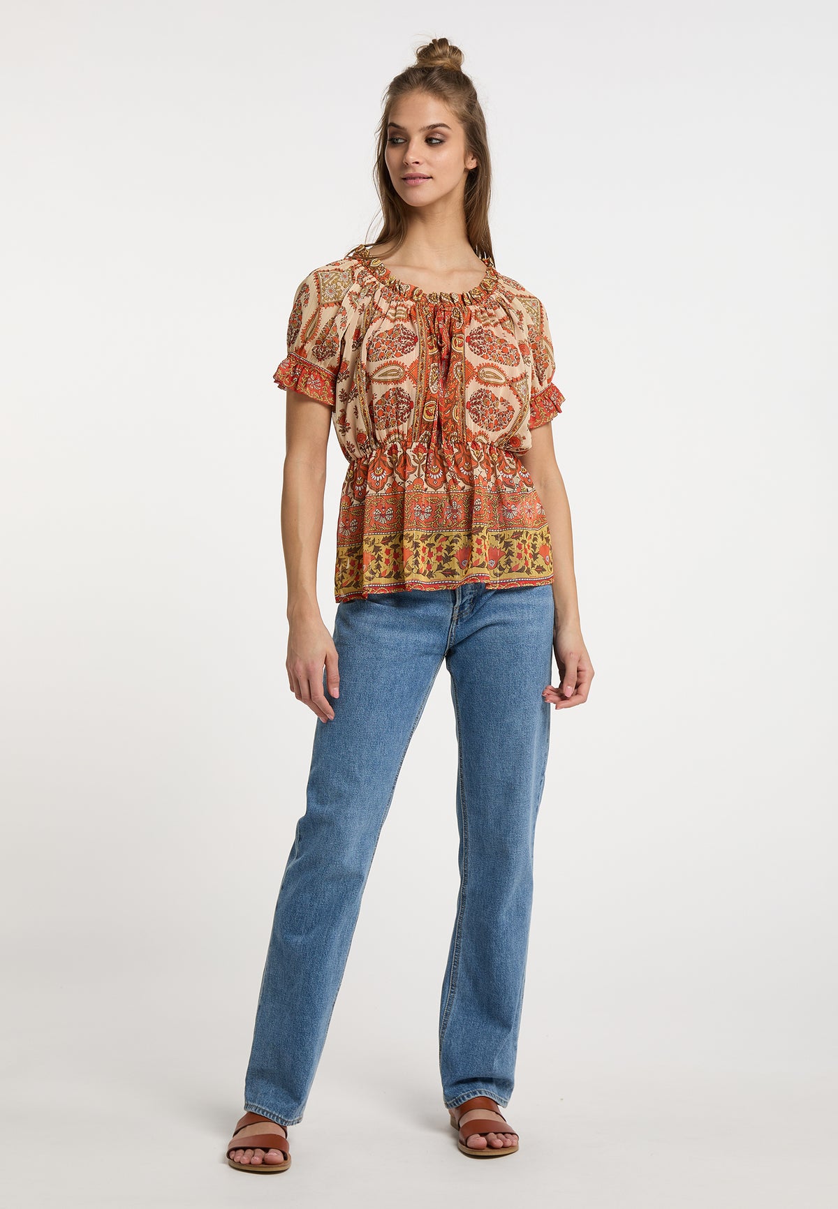 Hypate Women's Blouse with Ruffled Sleeves