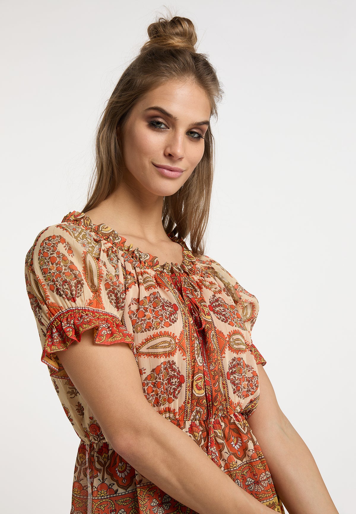 Hypate Women's Blouse with Ruffled Sleeves