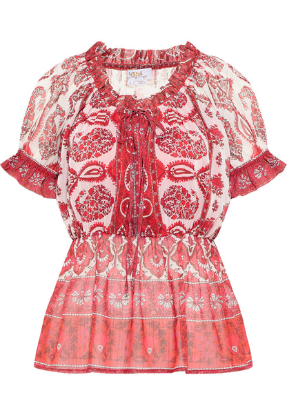 Hypate Women's Blouse with Ruffled Sleeves