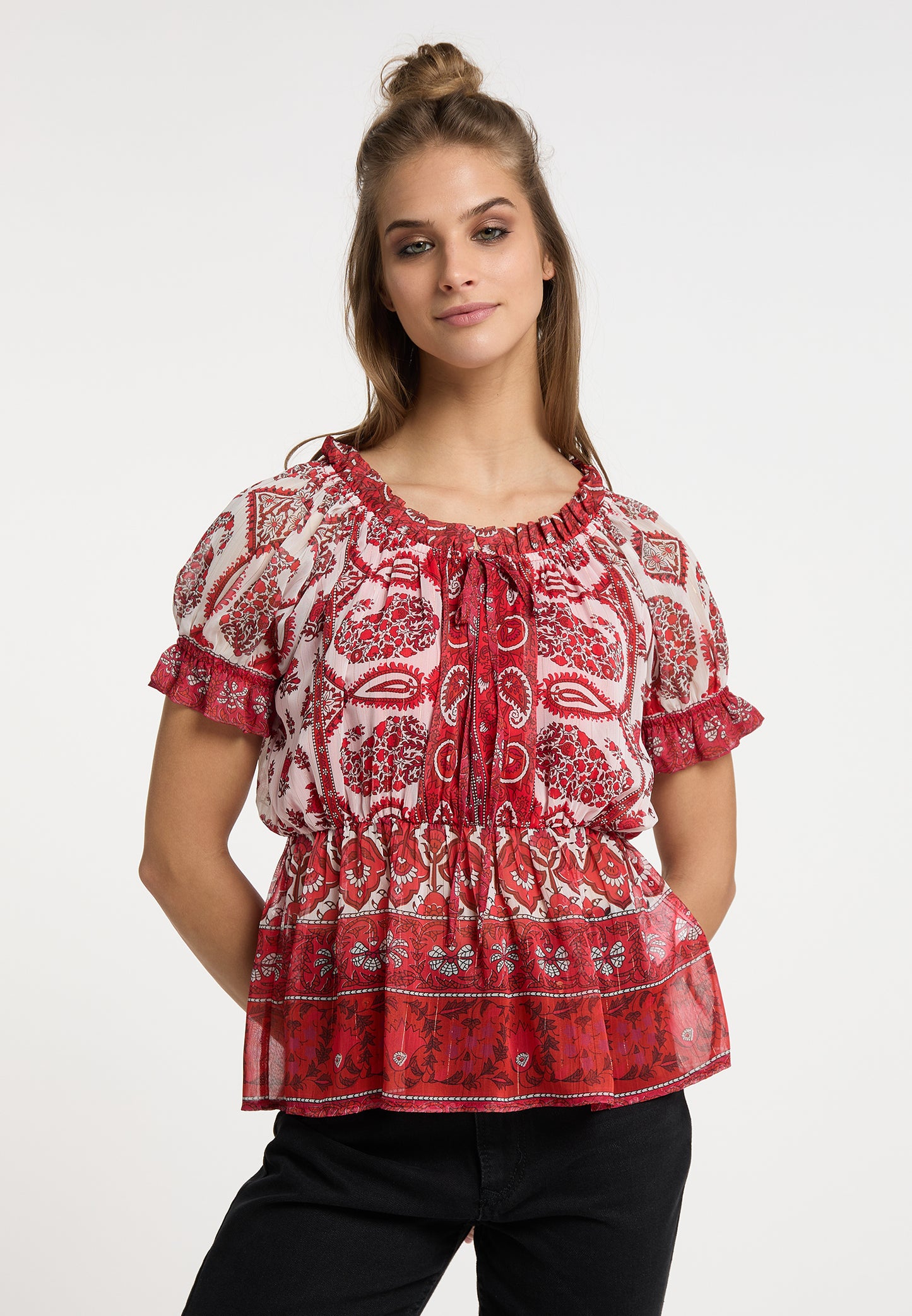 Cailyn Women's Blouse with Ruffled Sleeves