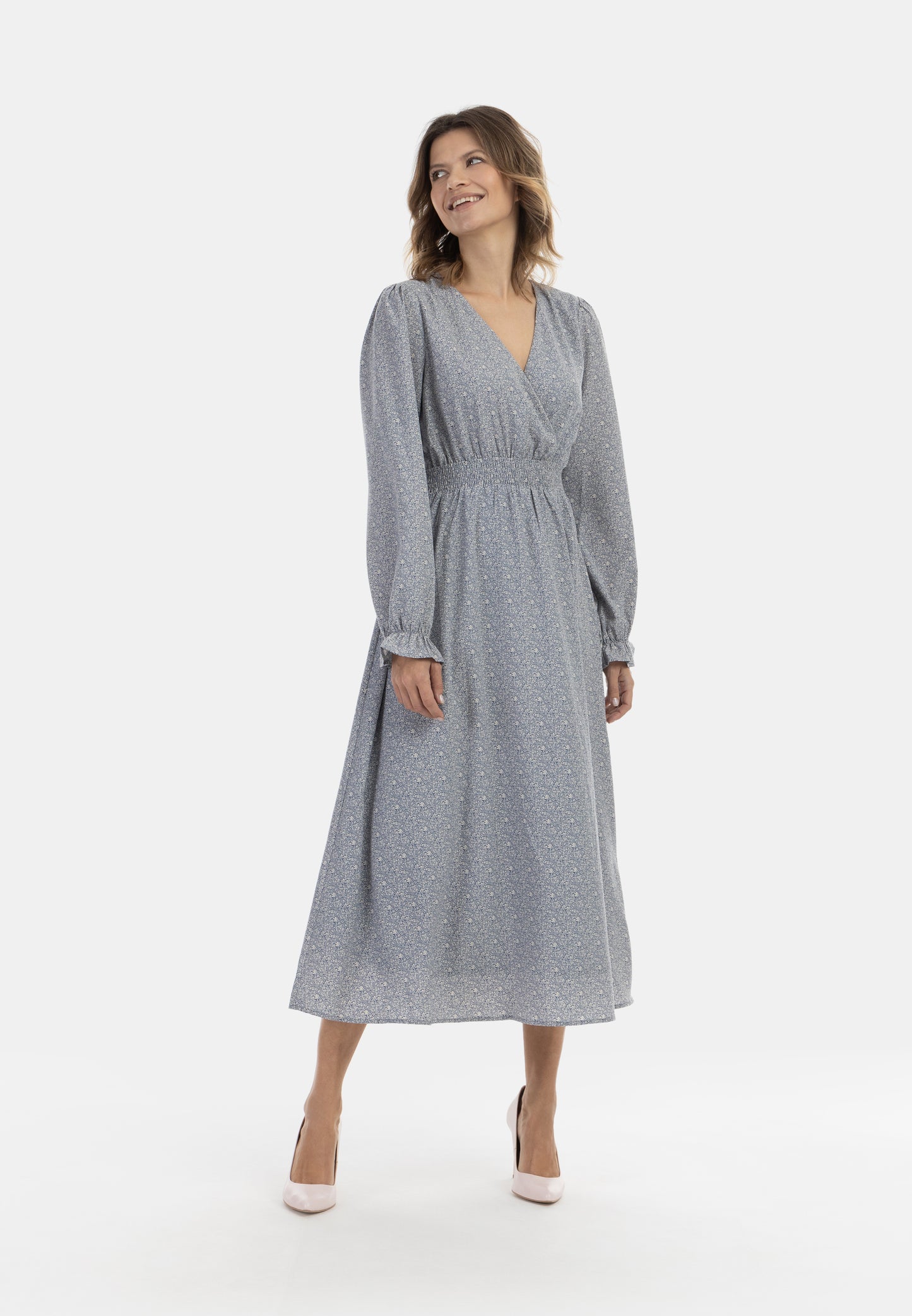 usha Damen Maxikleid mit All Over Print