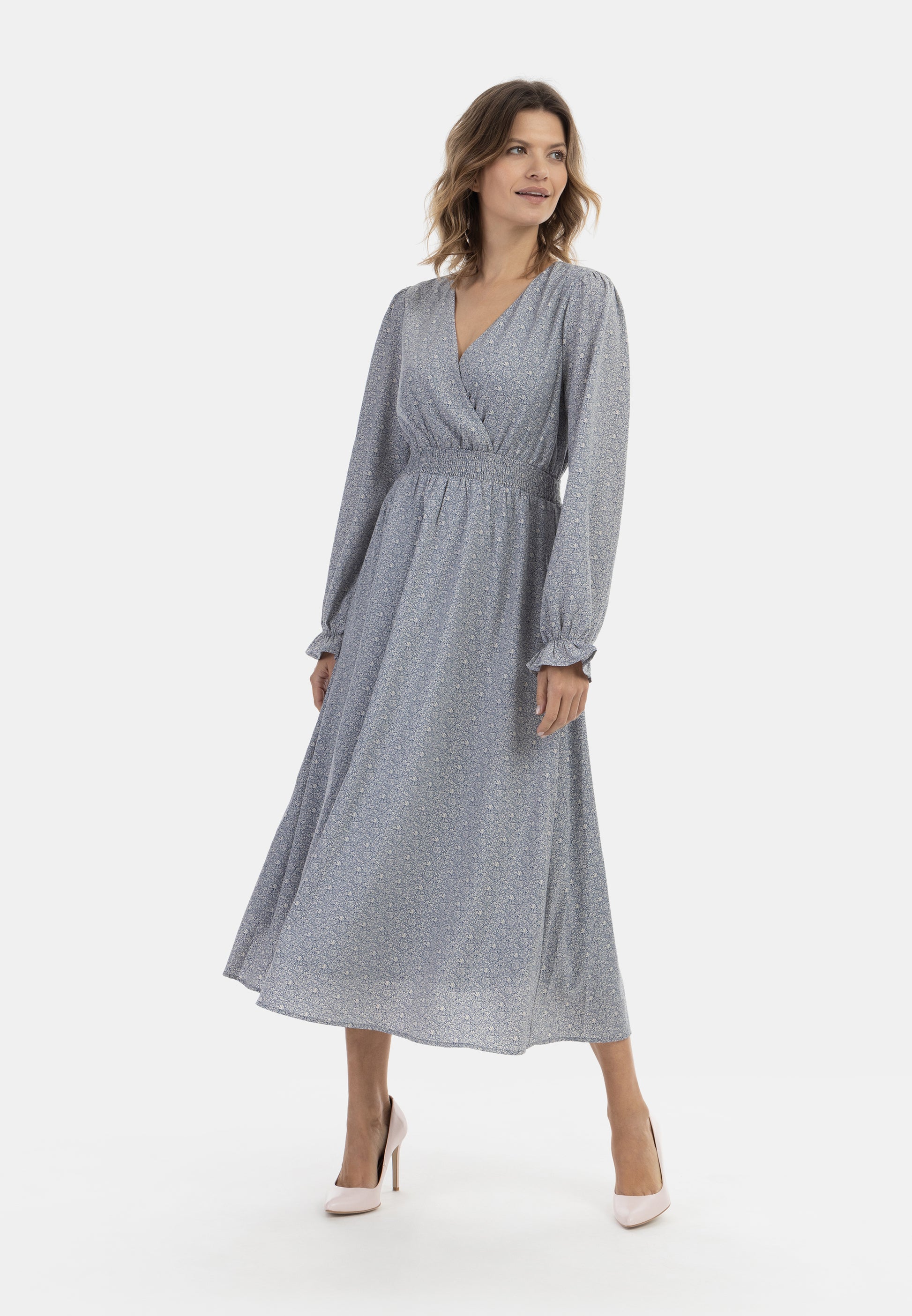 usha Damen Maxikleid mit All Over Print