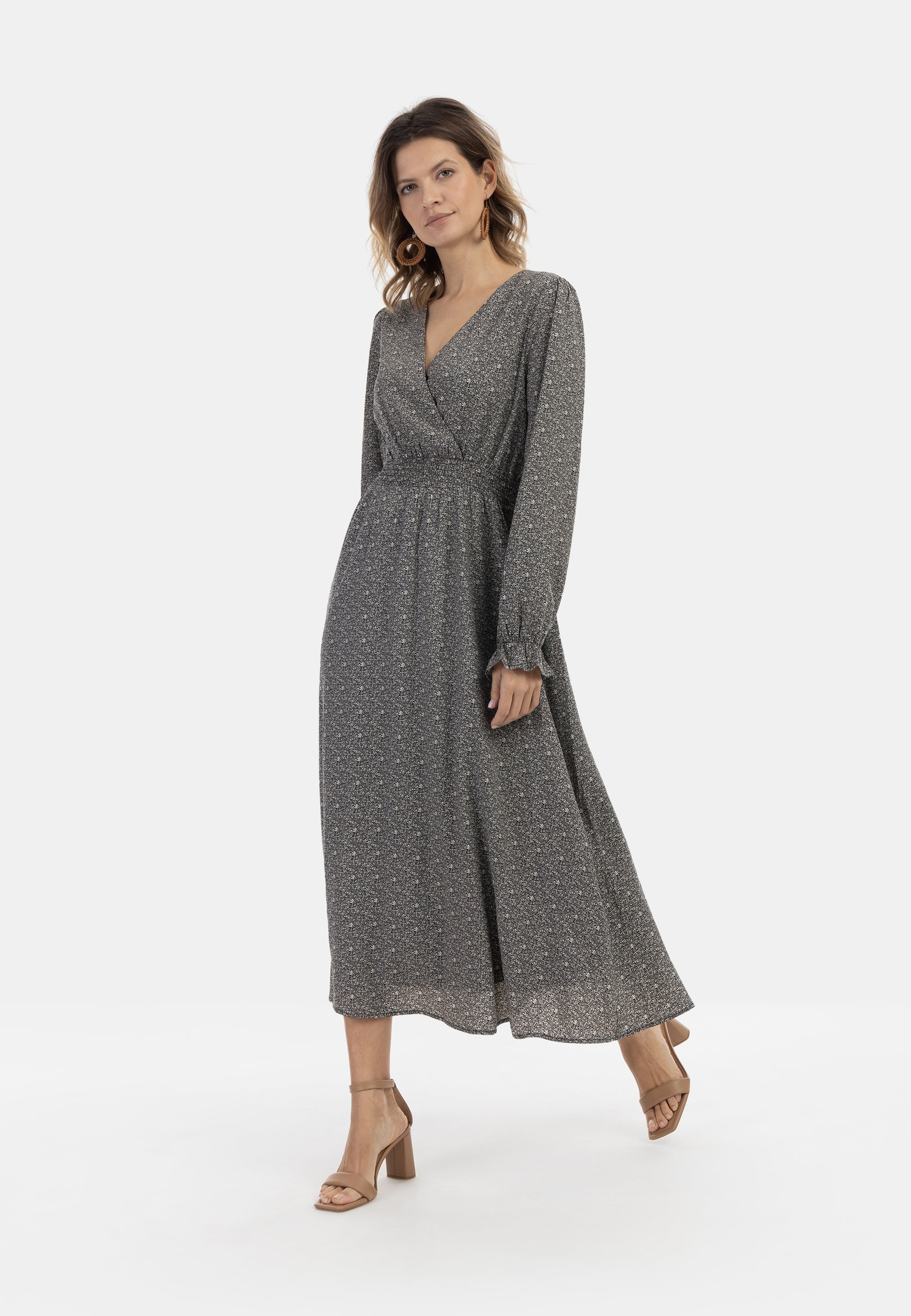 usha Damen Maxikleid mit All Over Print