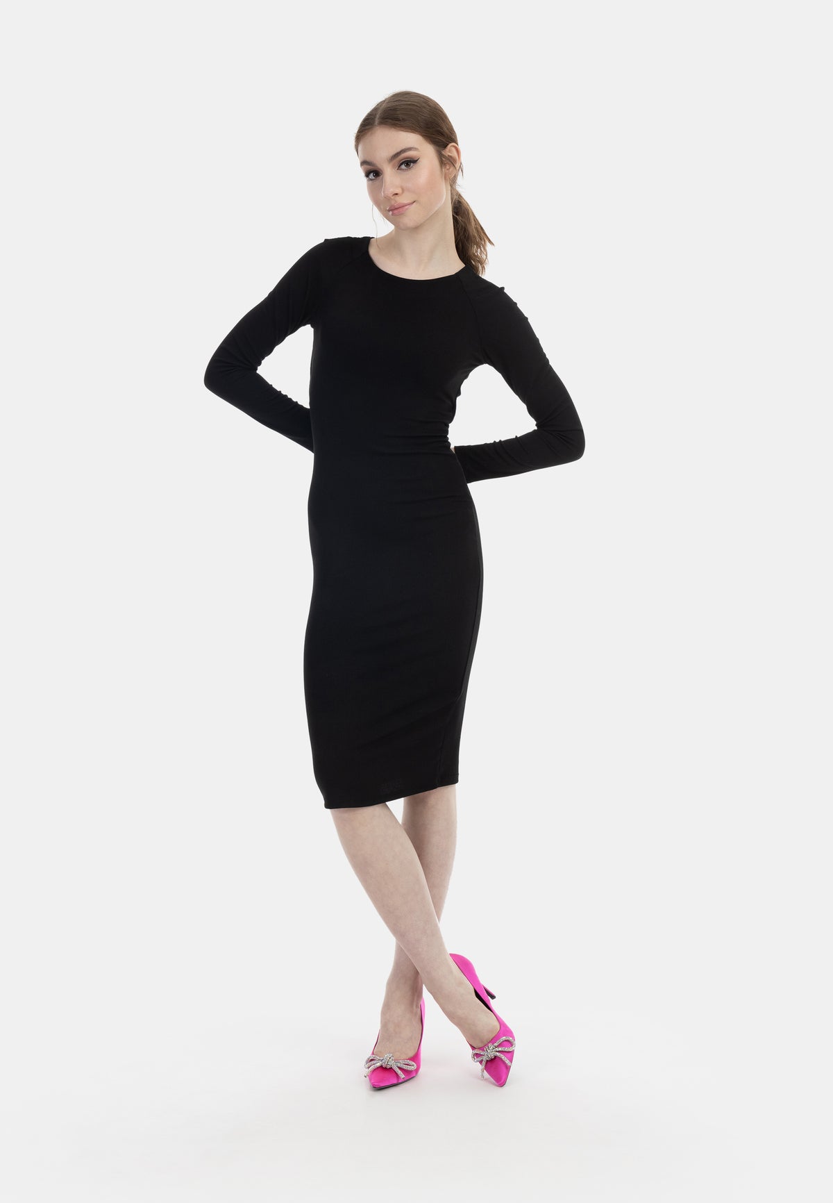 myMo AT NIGHT Women's Long Sleeve Midi Dress