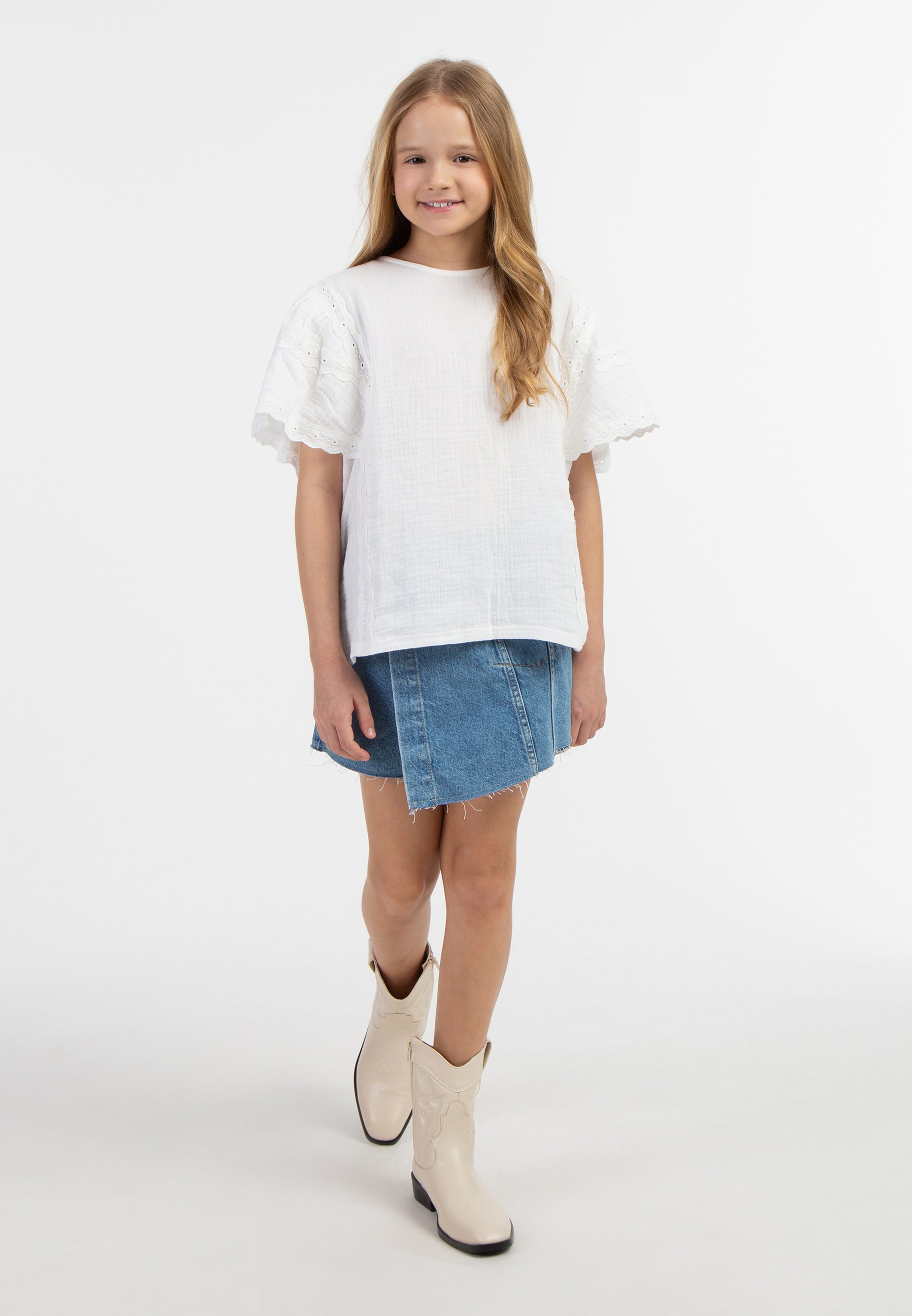 DreiMaster Kid's Blouse Shirt With Lace