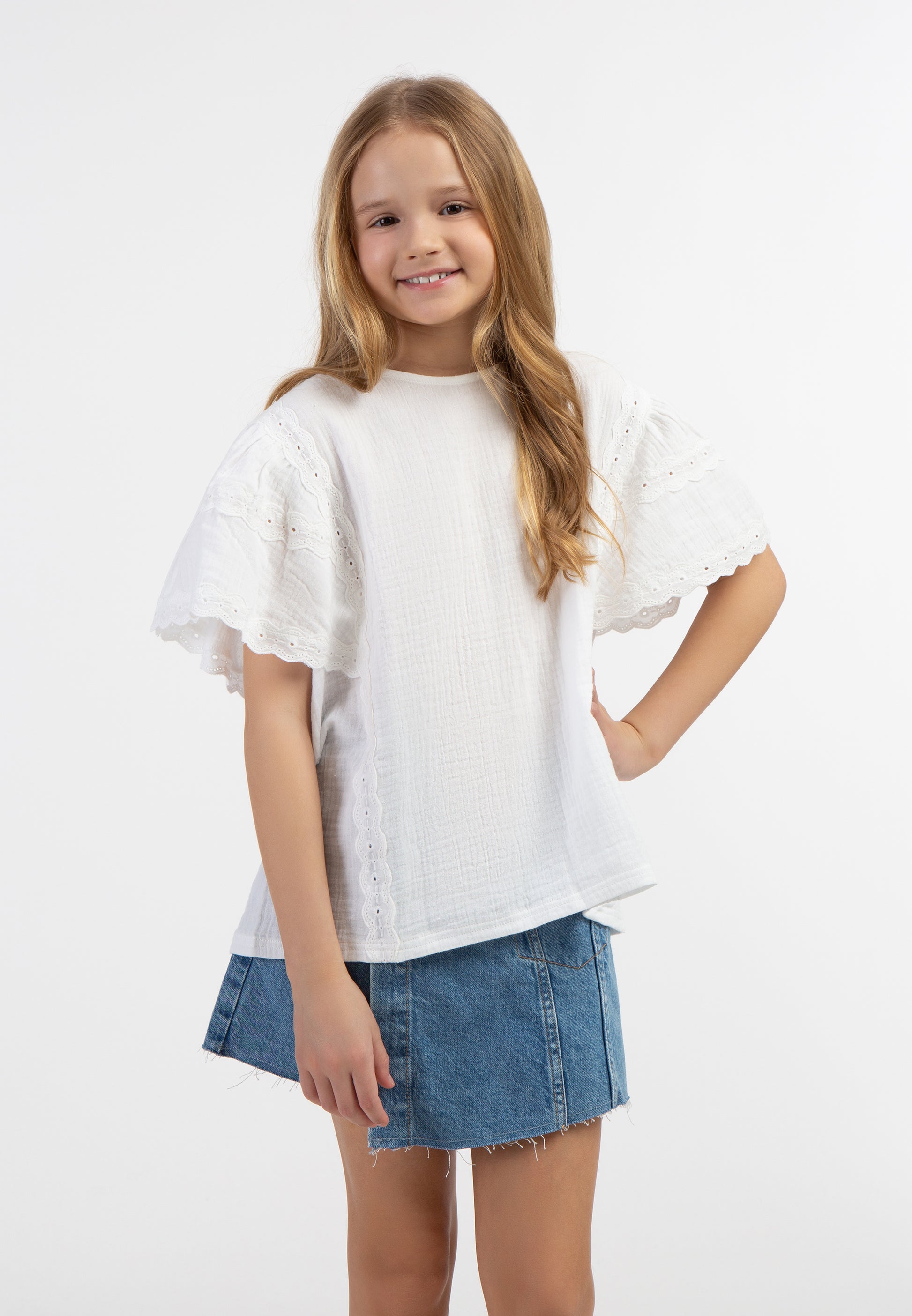 DreiMaster Kid's Blouse Shirt With Lace