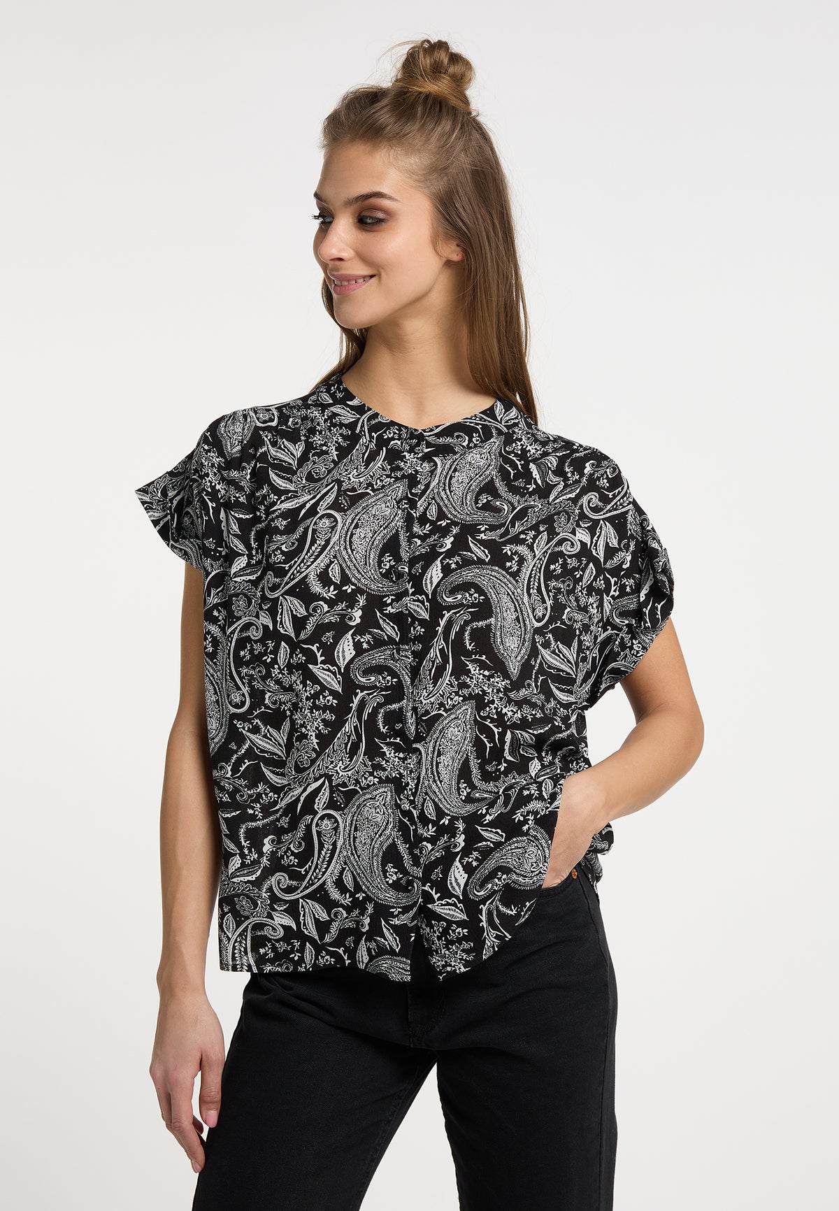 Hypate Women's Short Sleeve Blouse