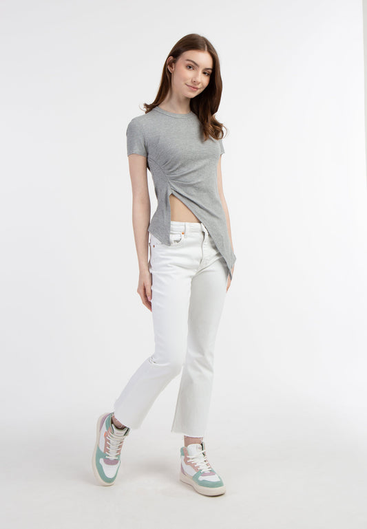 Mymo Women's Jersey Shirt Made Of Ribbed Knit