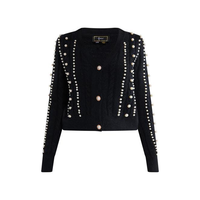 Faina Damen Strickjacke mit Perle