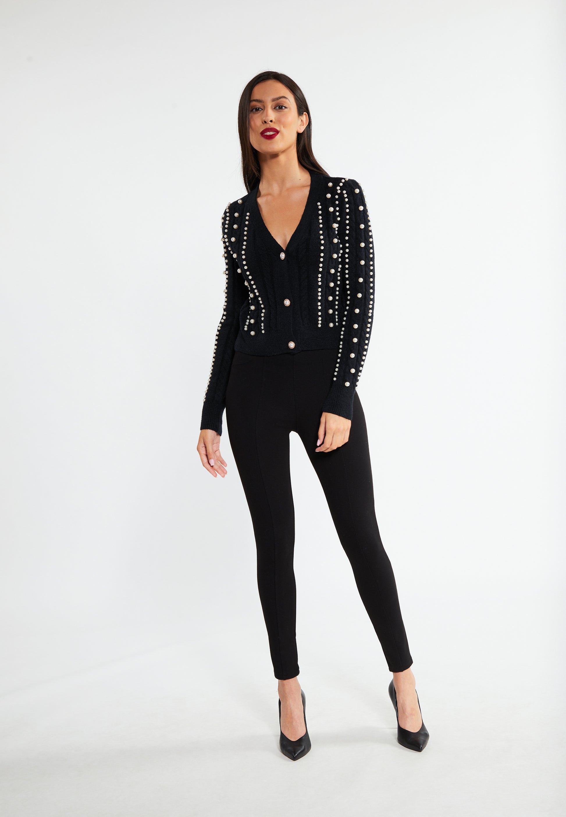 faina Strickjacke mit Perlen