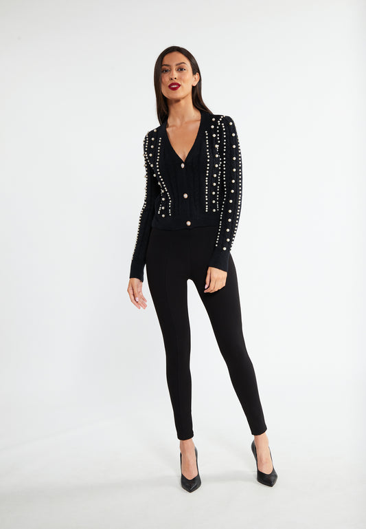 faina Strickjacke mit Perlen