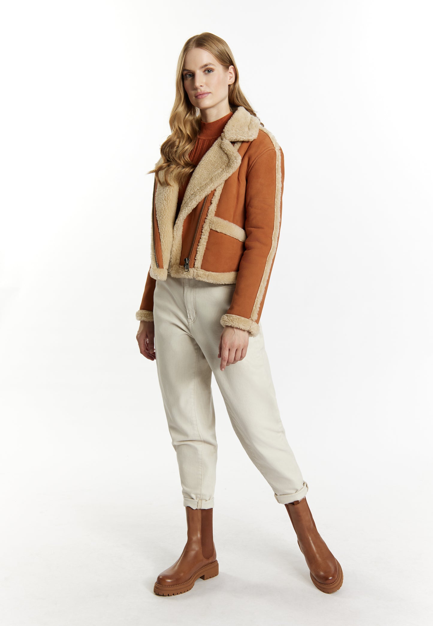 DreiMaster Vintage Damen Leder Biker Jacke