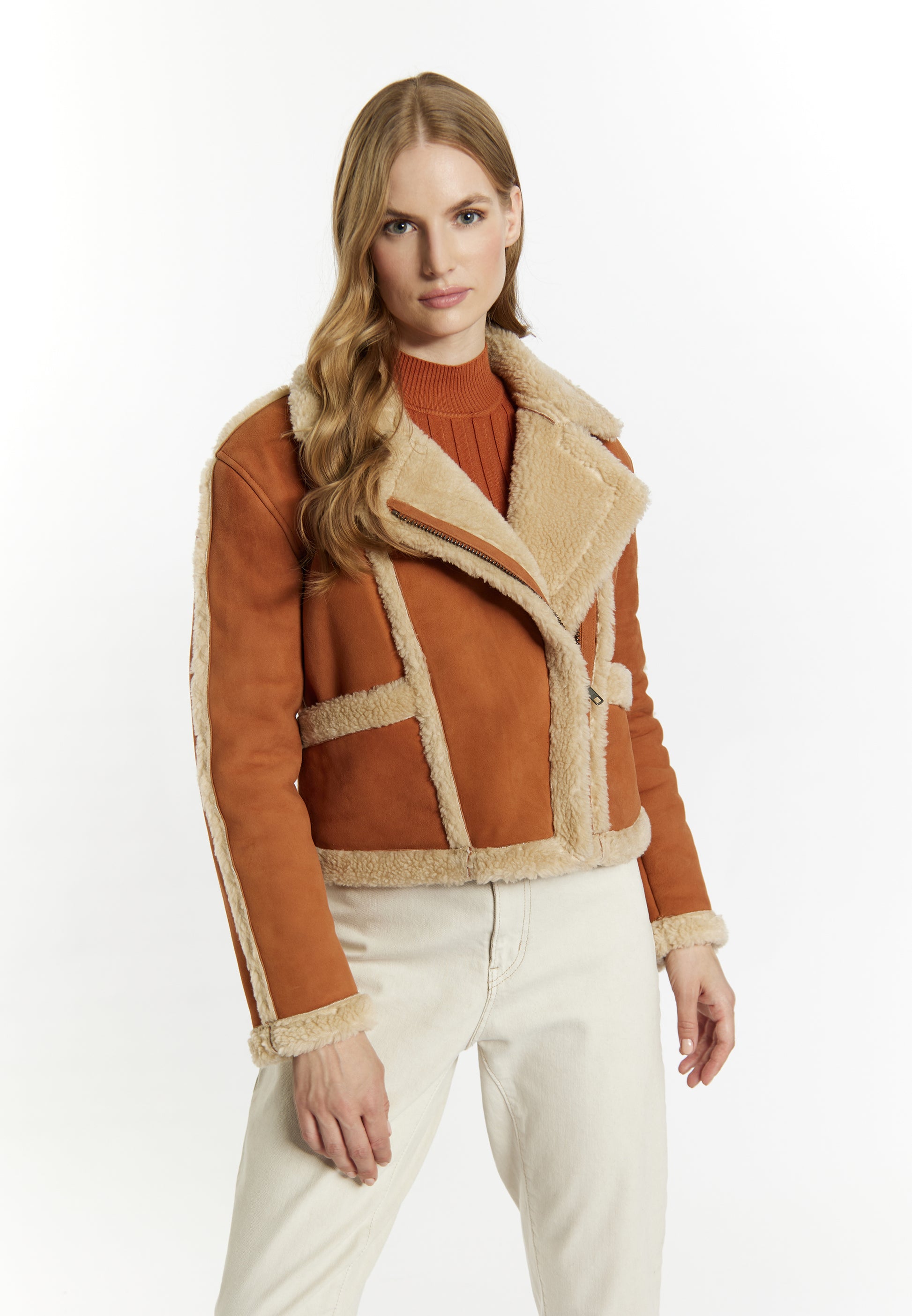 DreiMaster Vintage Damen Leder Biker Jacke