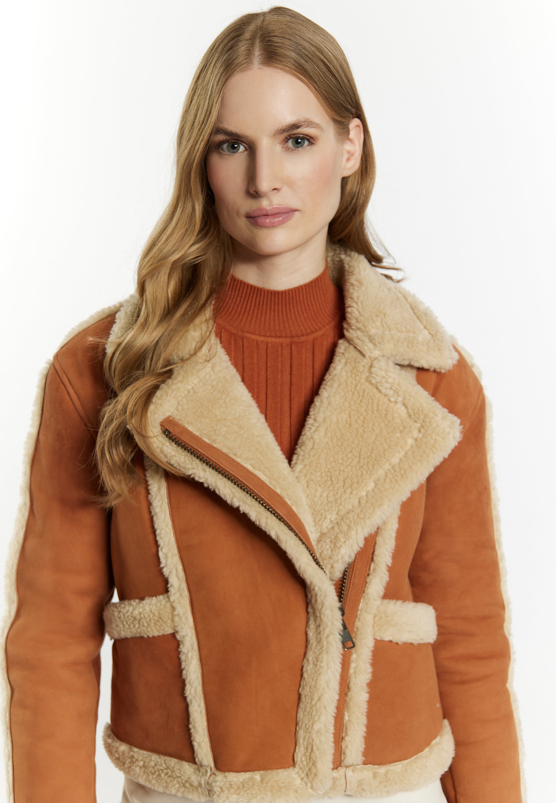 DreiMaster Vintage Damen Leder Biker Jacke