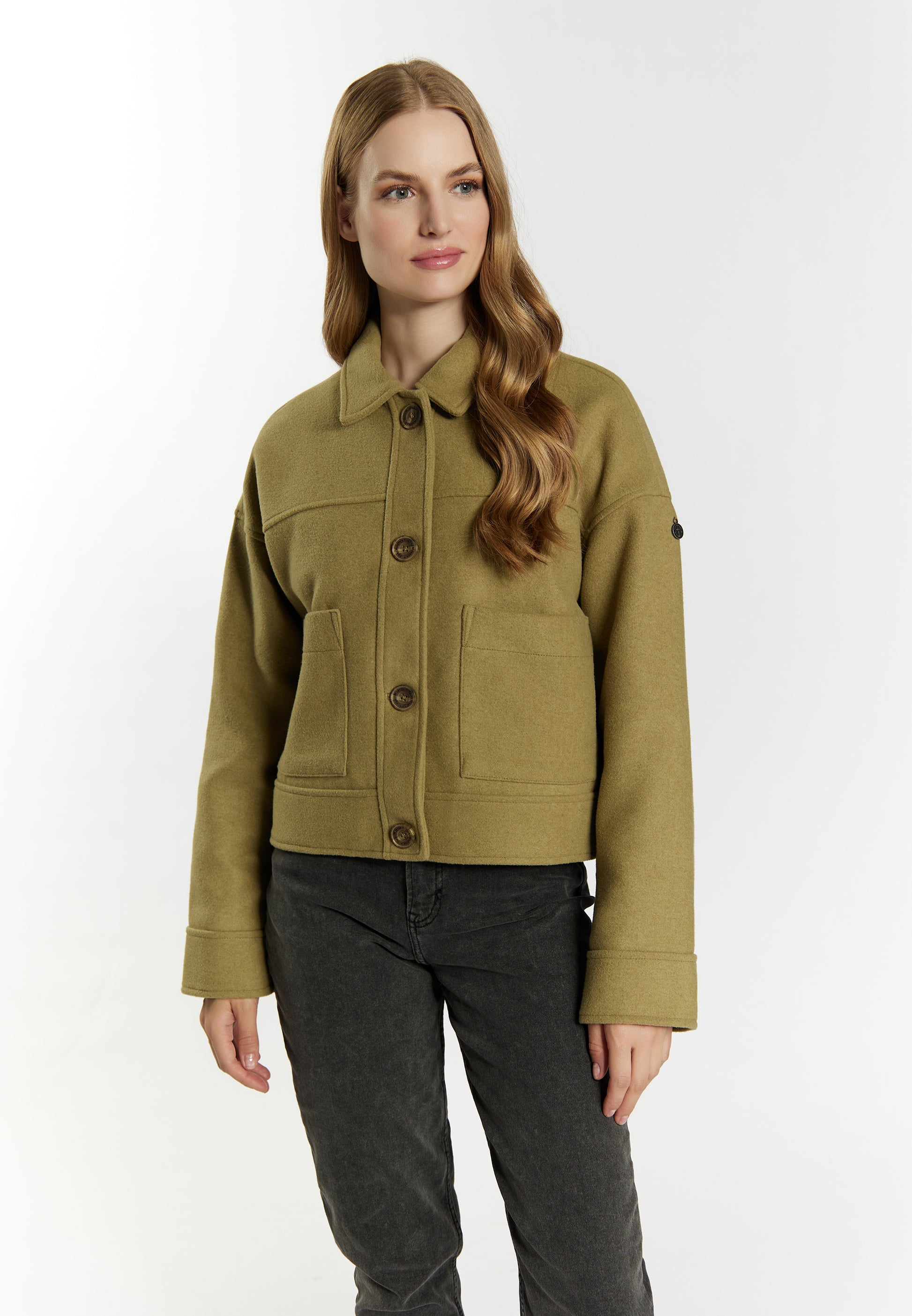 DreiMaster Vintage Damen �bergangsjacke aus einer Wollmischung