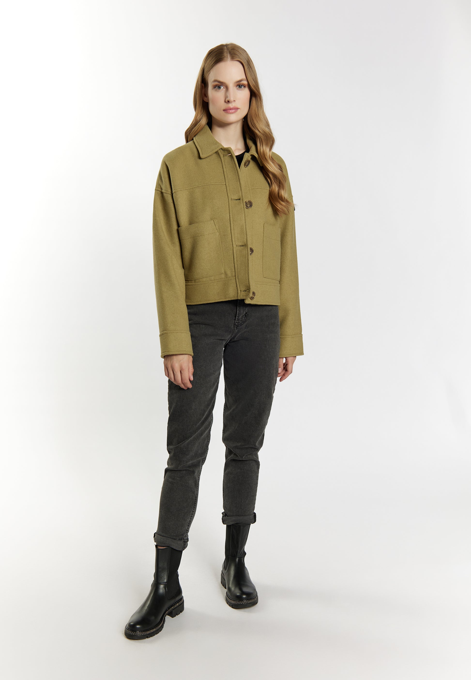 DreiMaster Vintage Damen �bergangsjacke aus einer Wollmischung