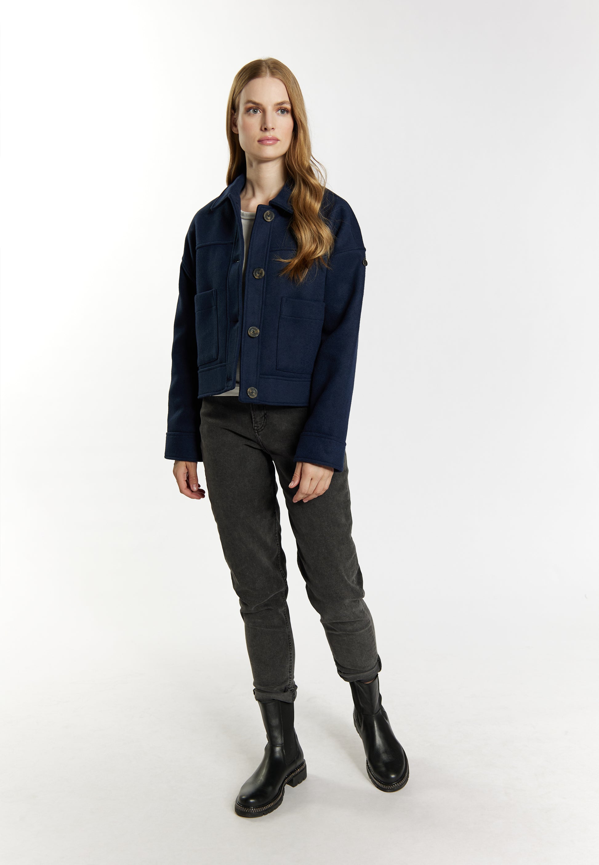 DreiMaster Vintage Damen �bergangsjacke aus einer Wollmischung
