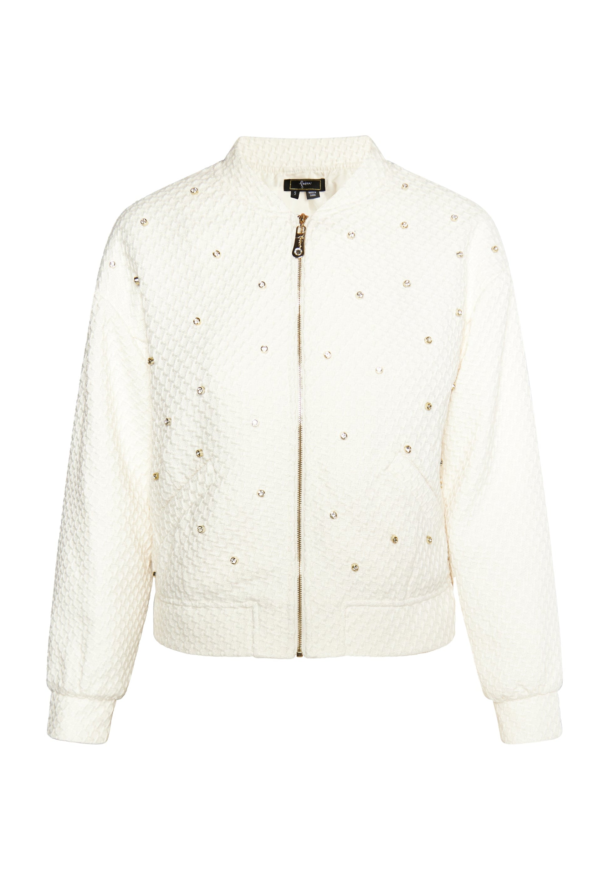 Faina Women's Boucé Jacket With Rhinestones