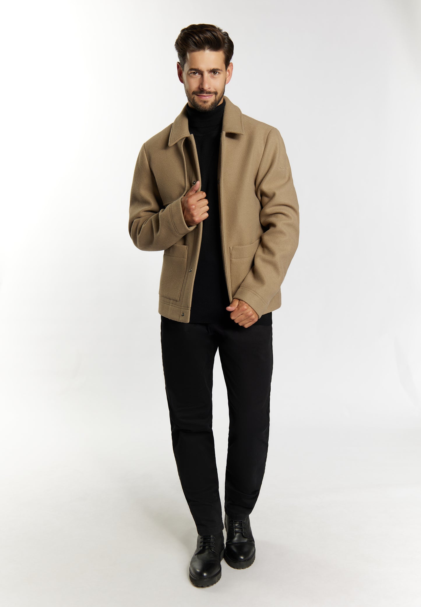 DreiMaster Klassik Herren �bergangsjacke in Wolloptik