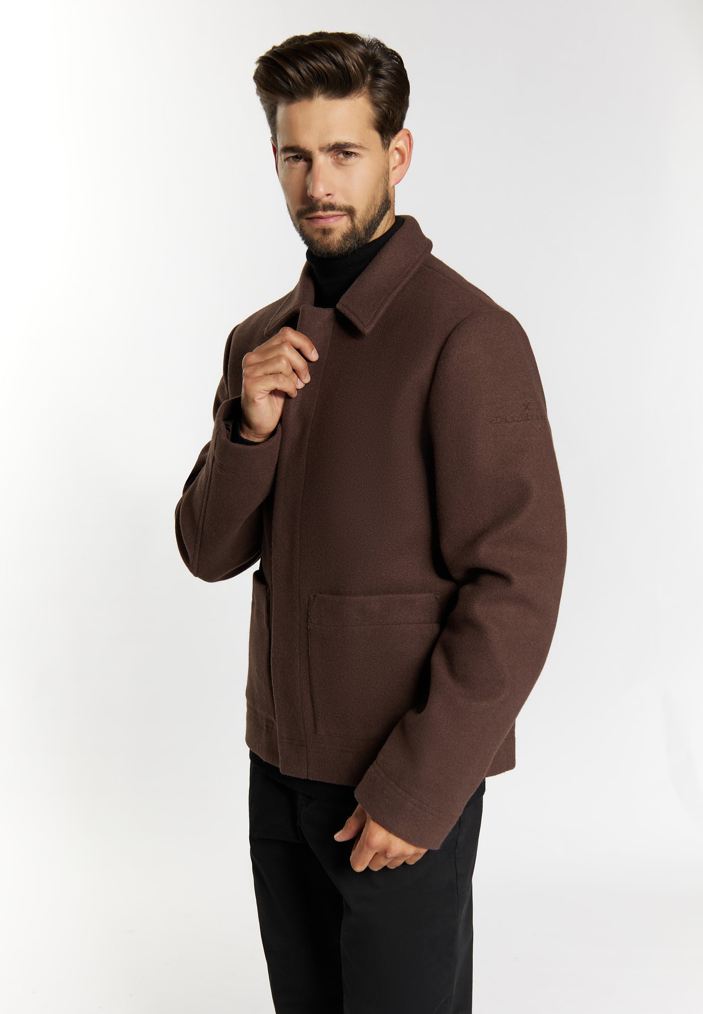 DreiMaster Klassik Herren �bergangsjacke in Wolloptik