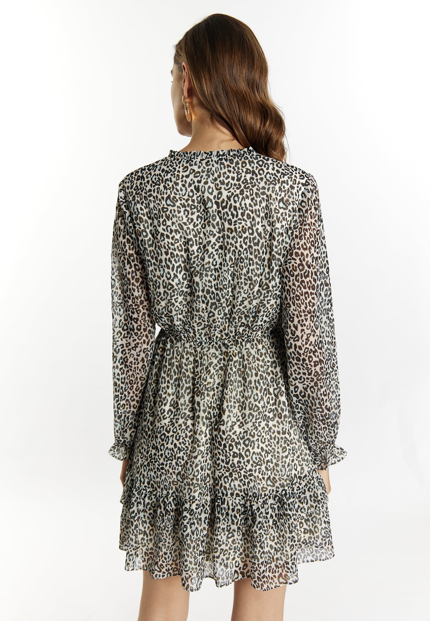 faina Damen Minikleid mit Leopardenmuster