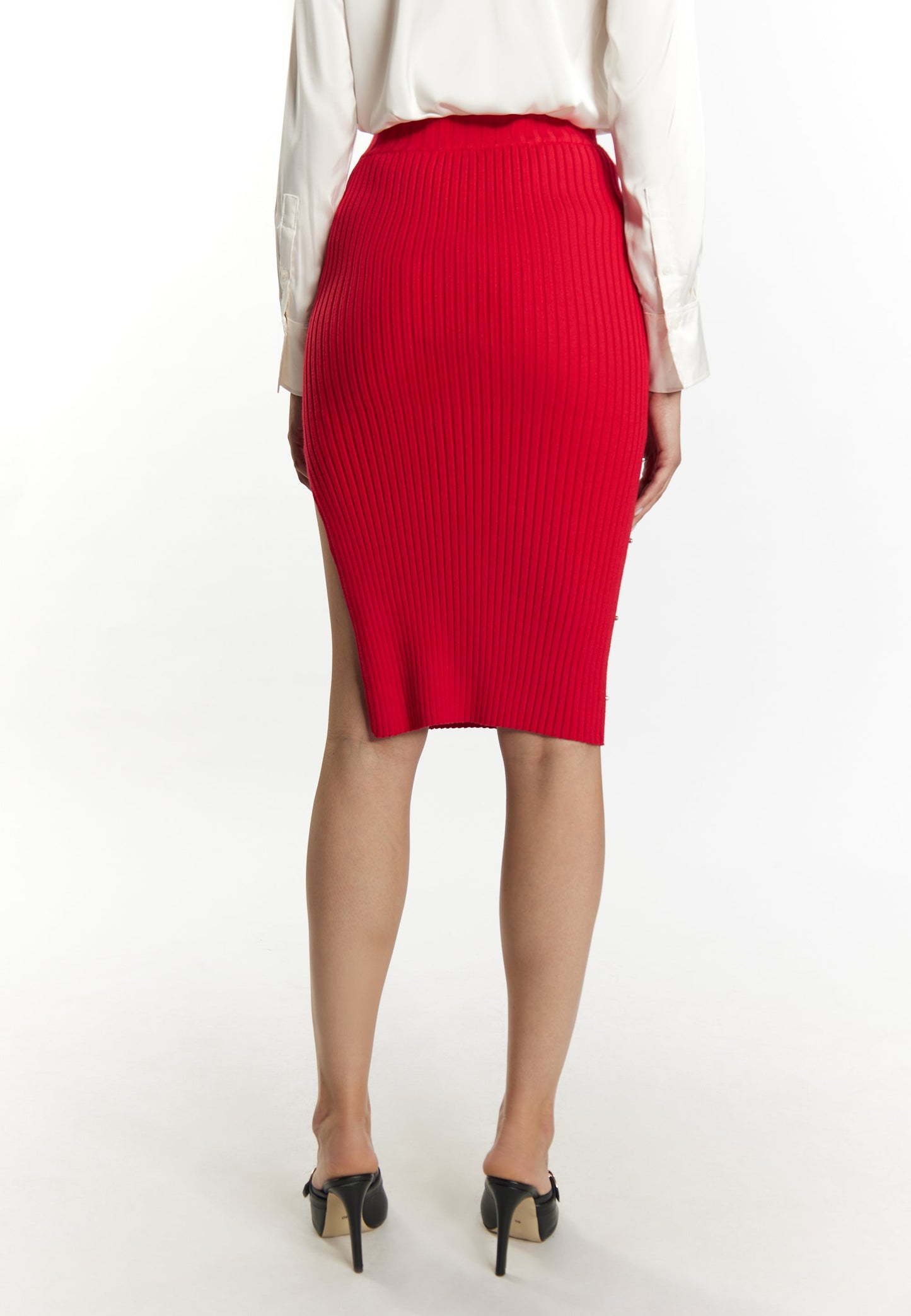 Faina Women's Knitted Skirt With Rhinestones