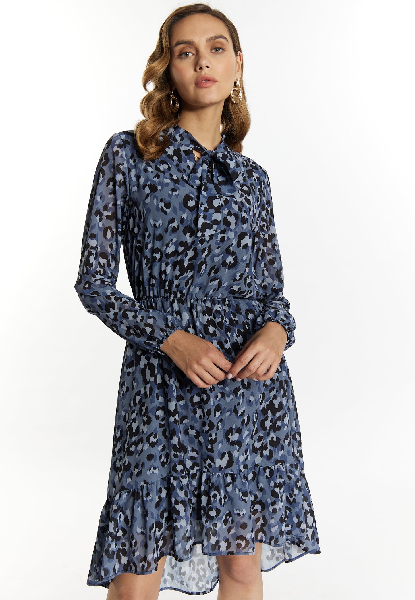 Faina Women's Dress With Leopard Print