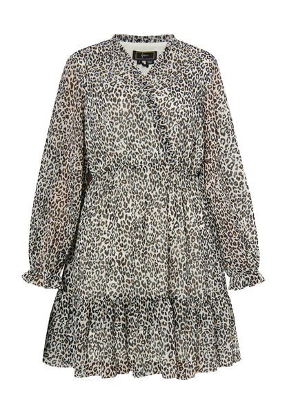 faina Damen Minikleid mit Leopardenmuster