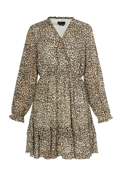 faina Damen Minikleid mit Leopardenmuster