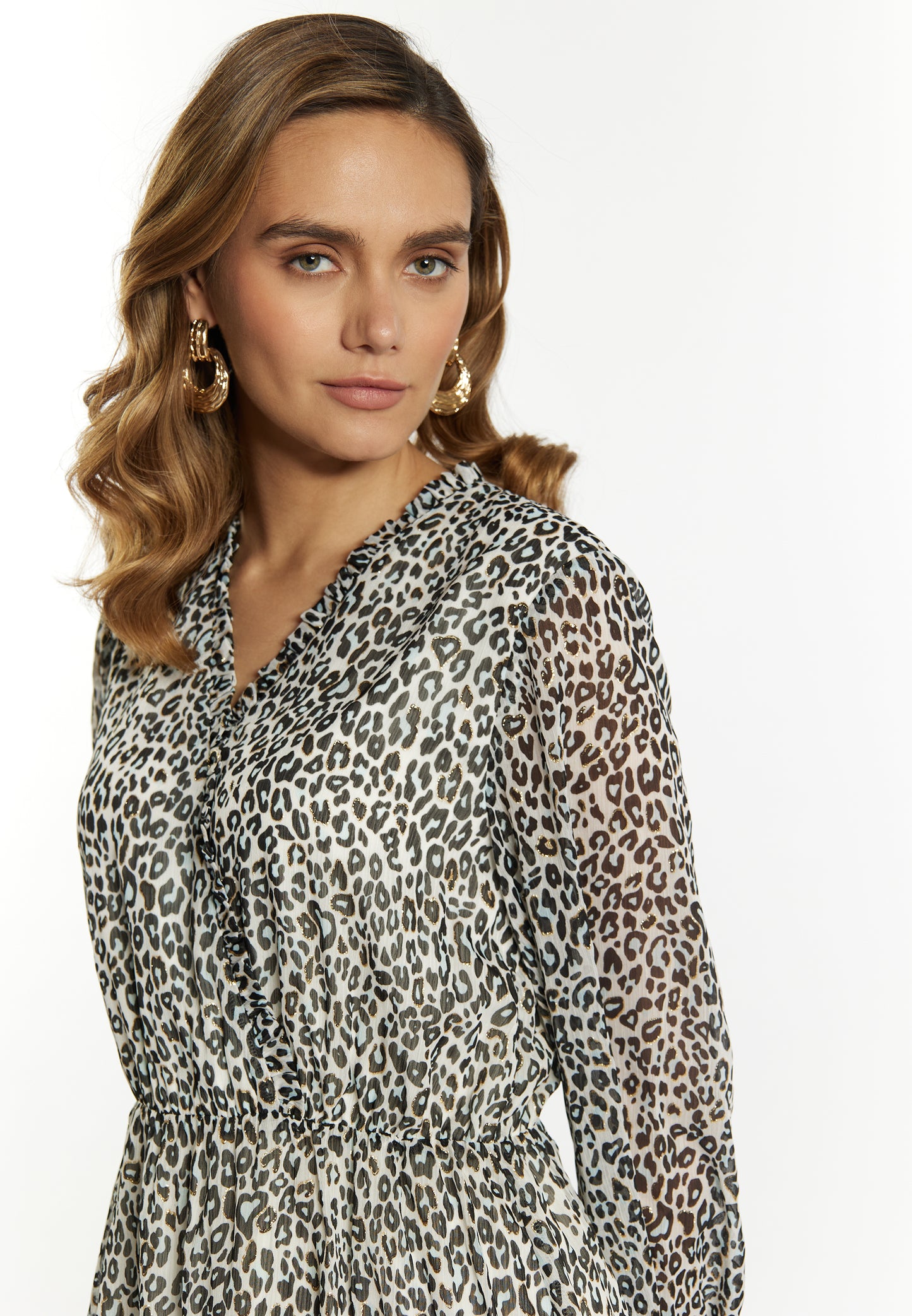 faina Damen Minikleid mit Leopardenmuster