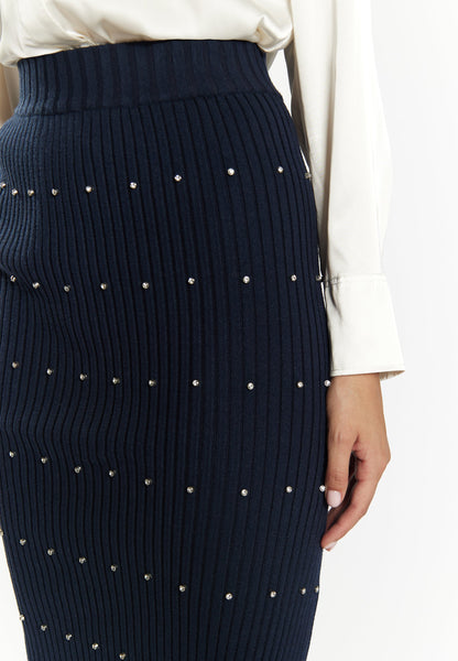 Faina Women's Knitted Skirt With Rhinestones