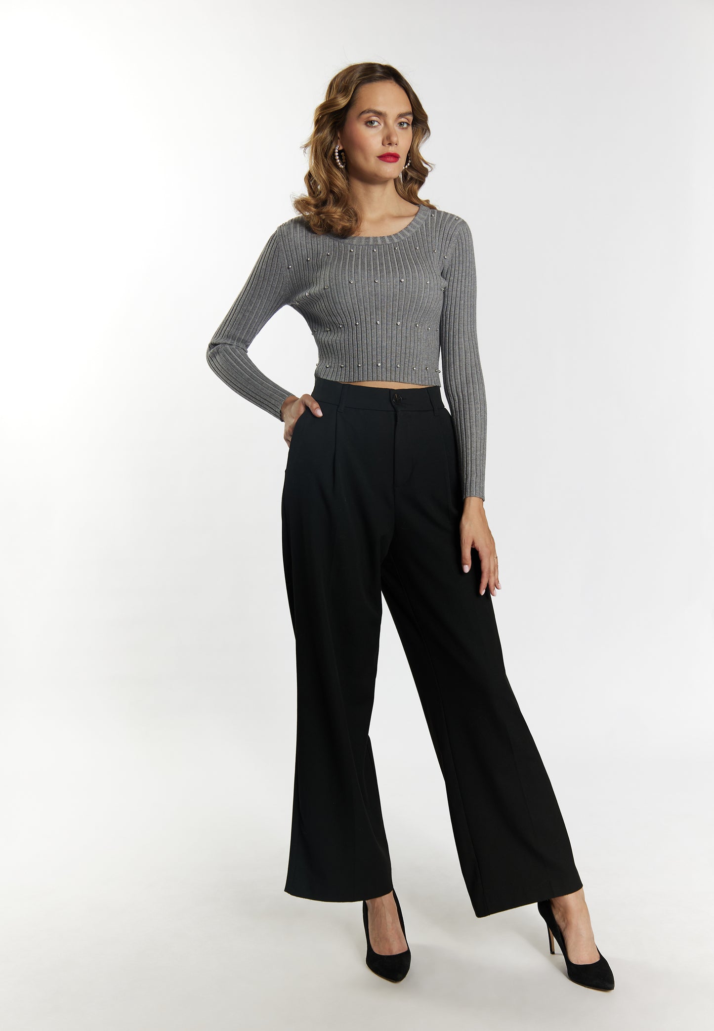 faina Pullover mit Strass-Steinen