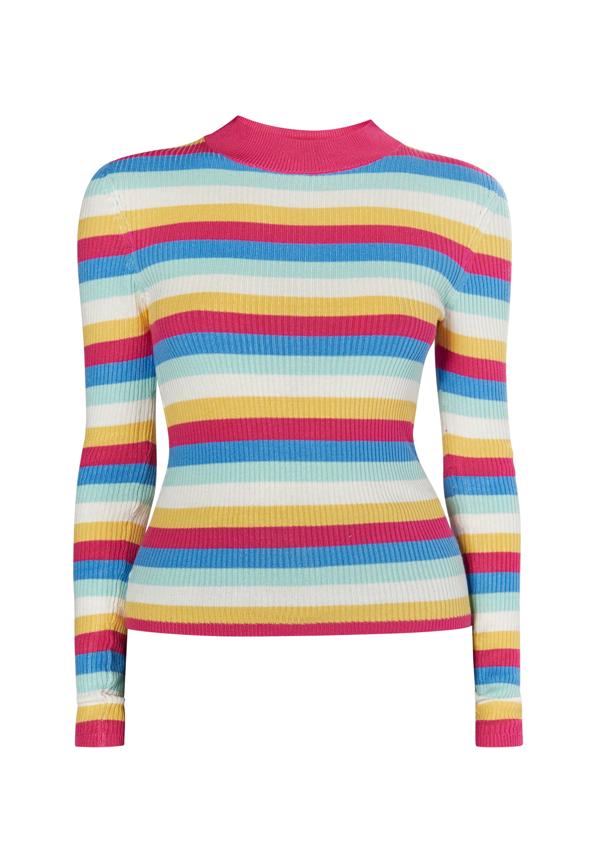 Sweter damski myMo z dzianiny prążkowanej