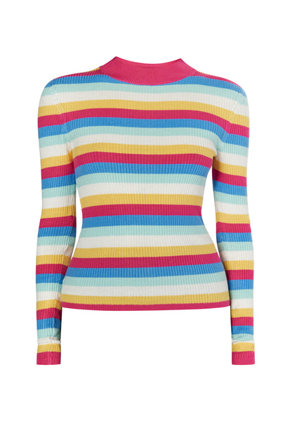 Sweter damski myMo z dzianiny prążkowanej