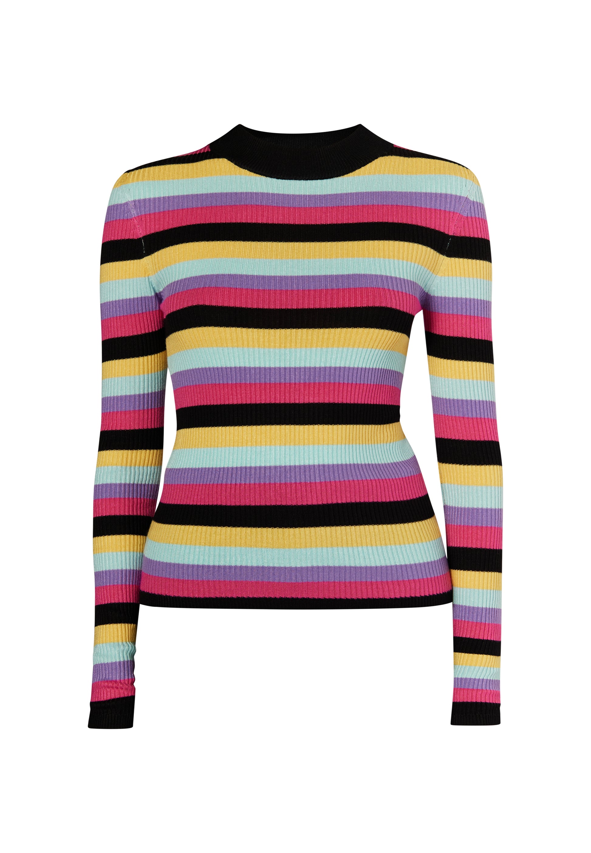 Sweter damski myMo z dzianiny prążkowanej