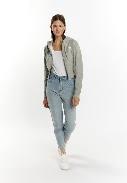 myMo Damen Cropped Zip Hoodie