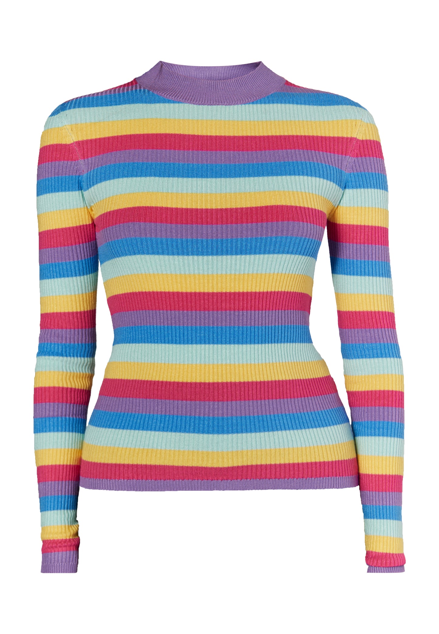 Sweter damski myMo z dzianiny prążkowanej