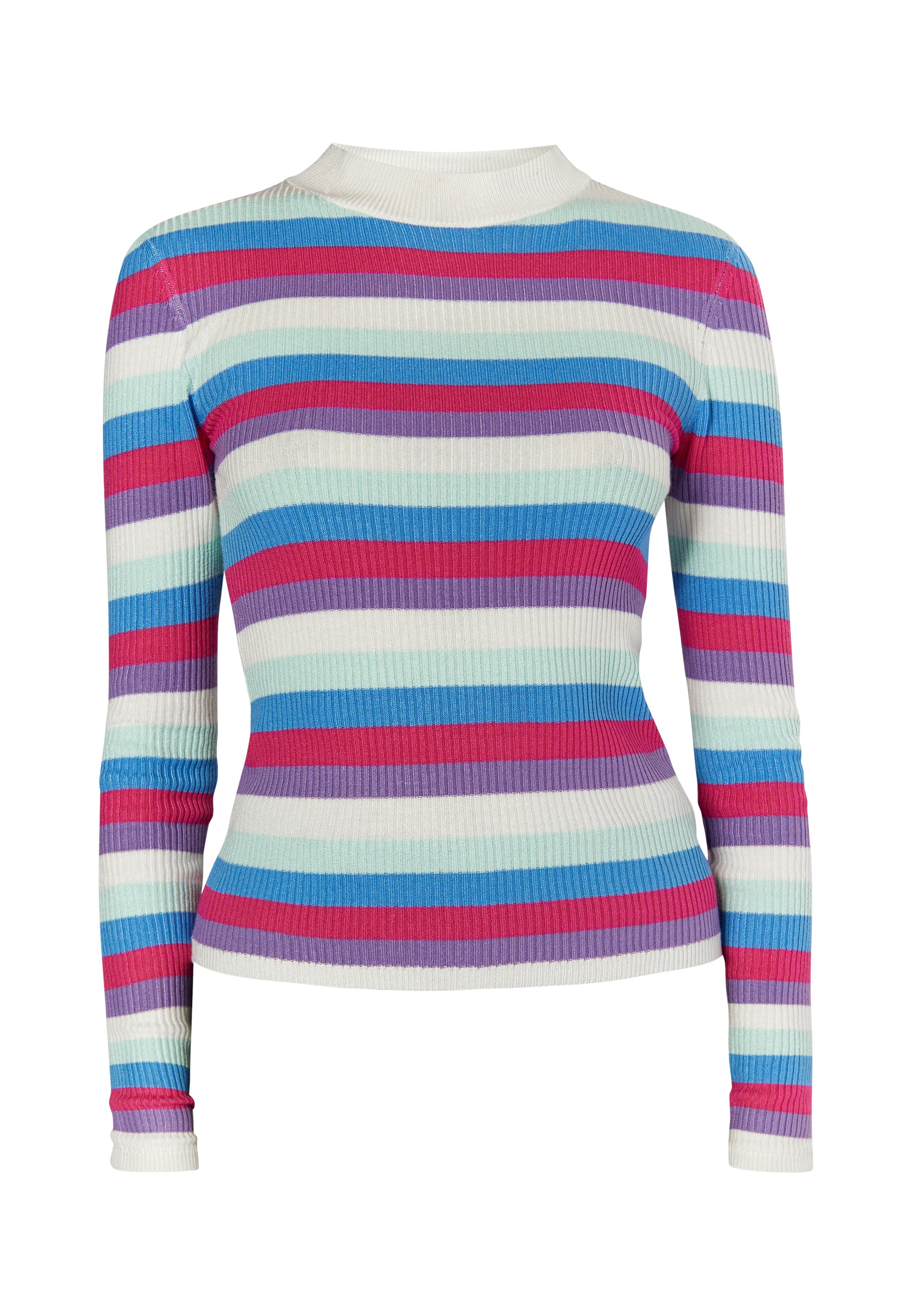 Sweter damski myMo z dzianiny prążkowanej