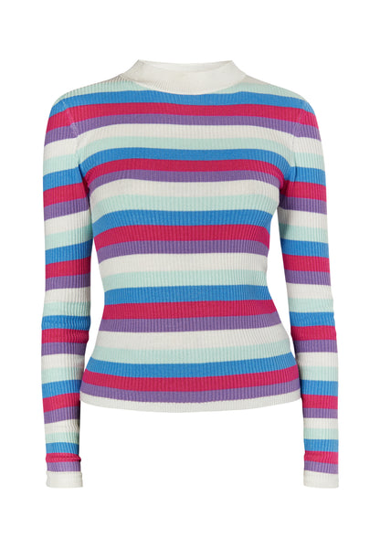 Sweter damski myMo z dzianiny prążkowanej