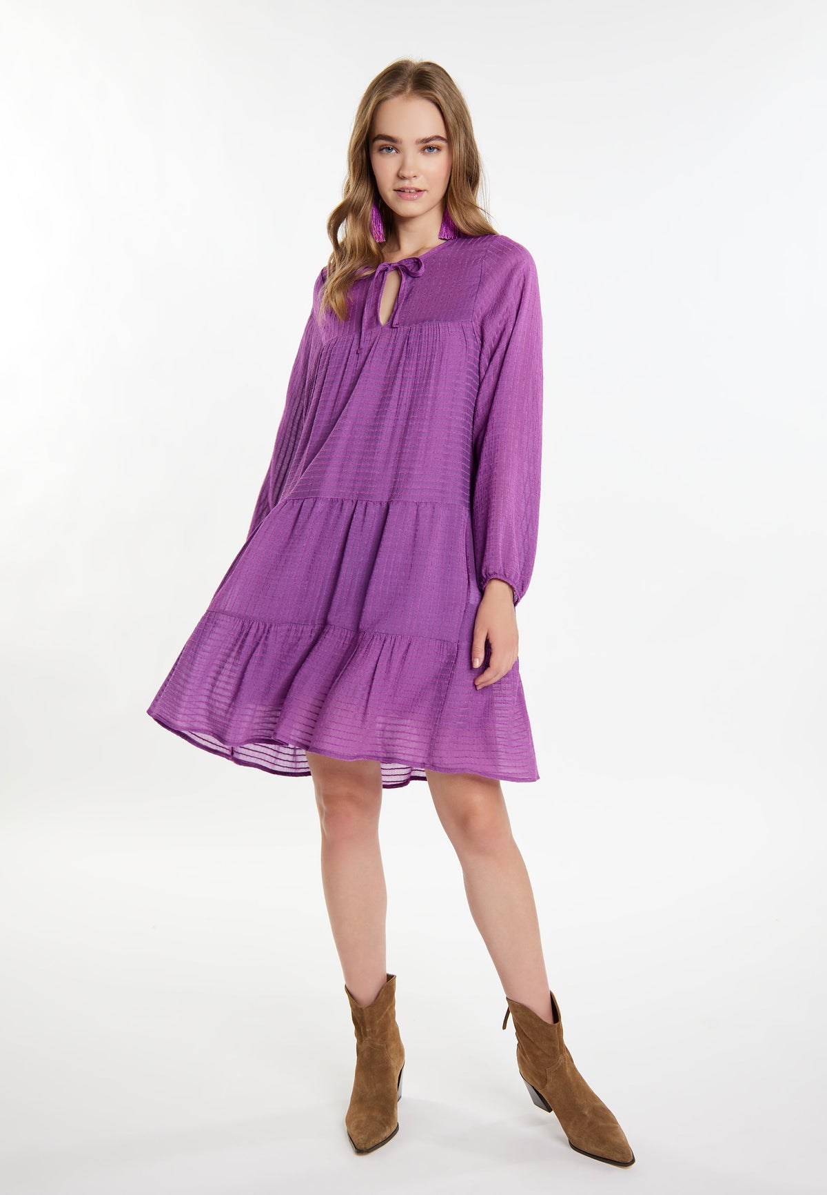 Izia Women's Midi Dress In A Striped Design