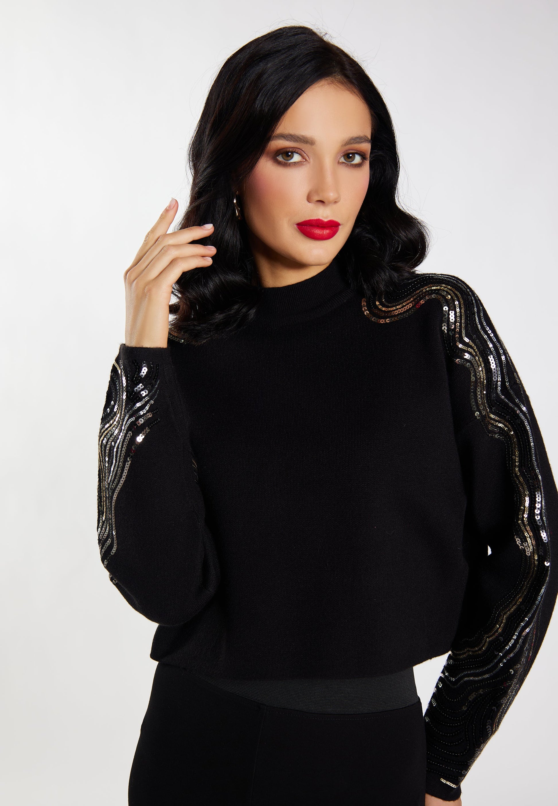 Faina Women's Knitted Sweater With Sequins