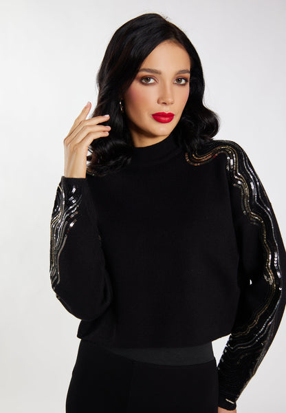 Faina Women's Knitted Sweater With Sequins