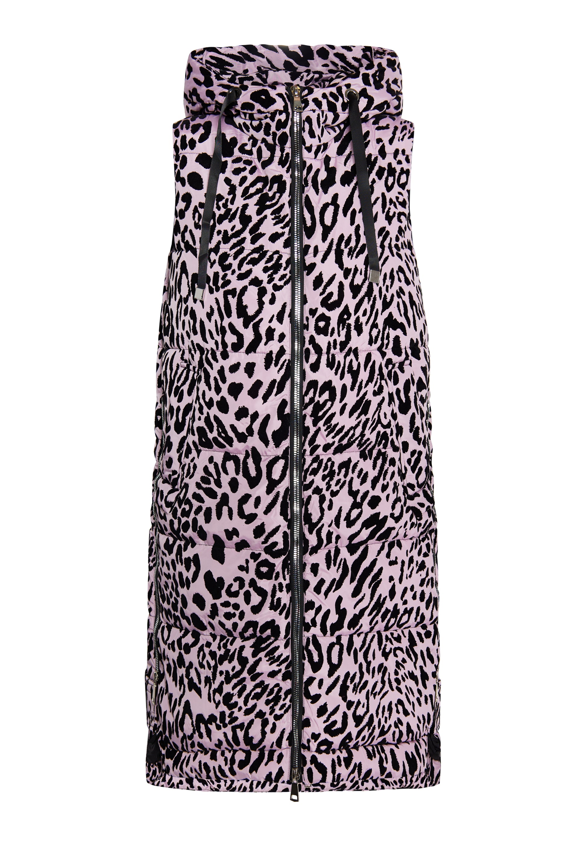 Faina Women's Long Vest Leo Print