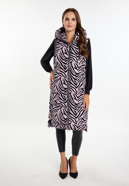 faina Lange Weste Zebra-Print