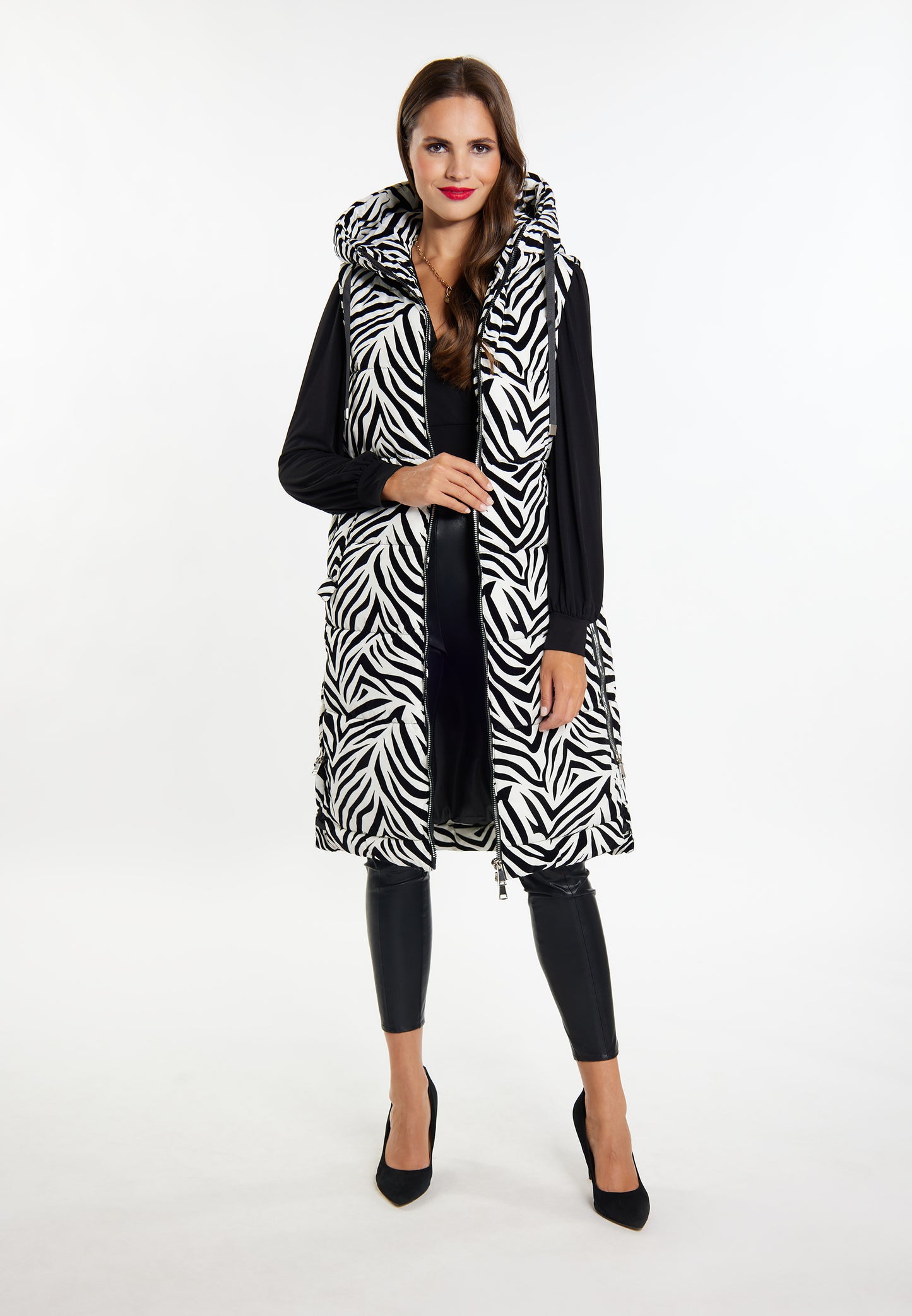 Faina Women's Lange Weste Zebra-Print