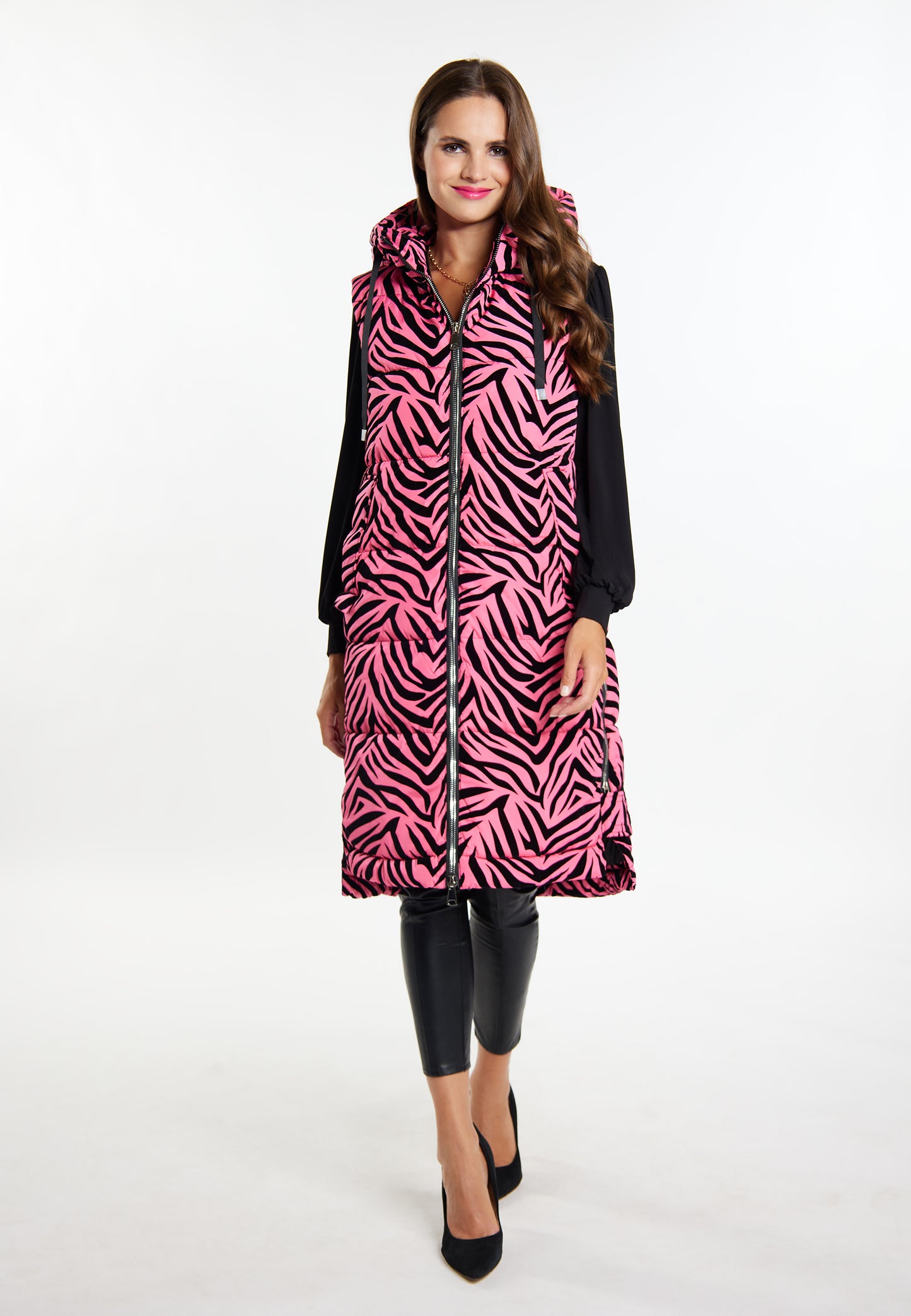 Faina Women's Lange Weste Zebra-Print